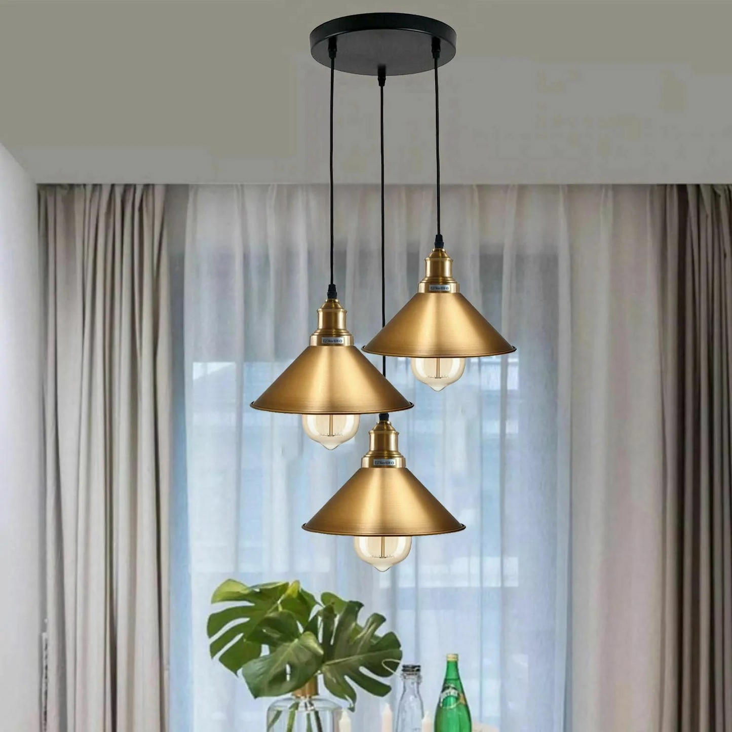 3-Light Hanging Cone Shade