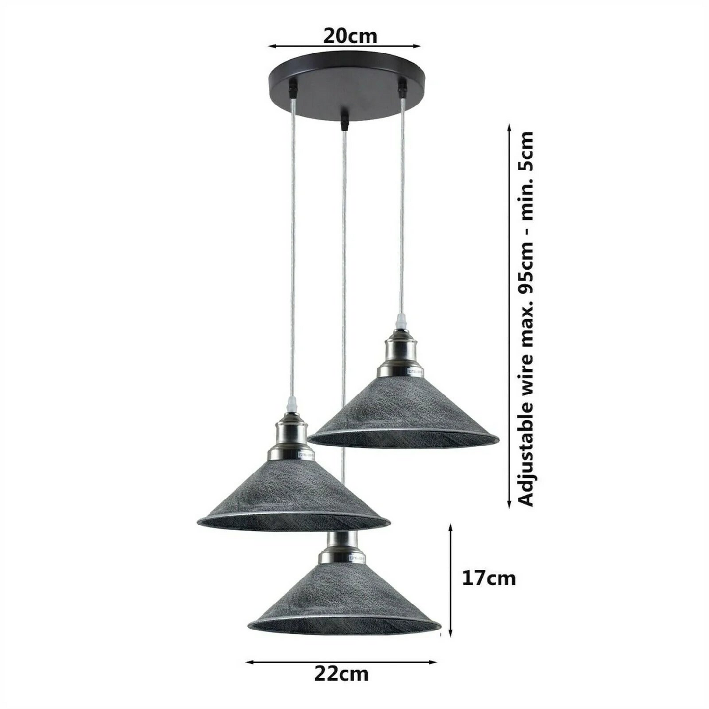 3-Light Hanging Cone Shade