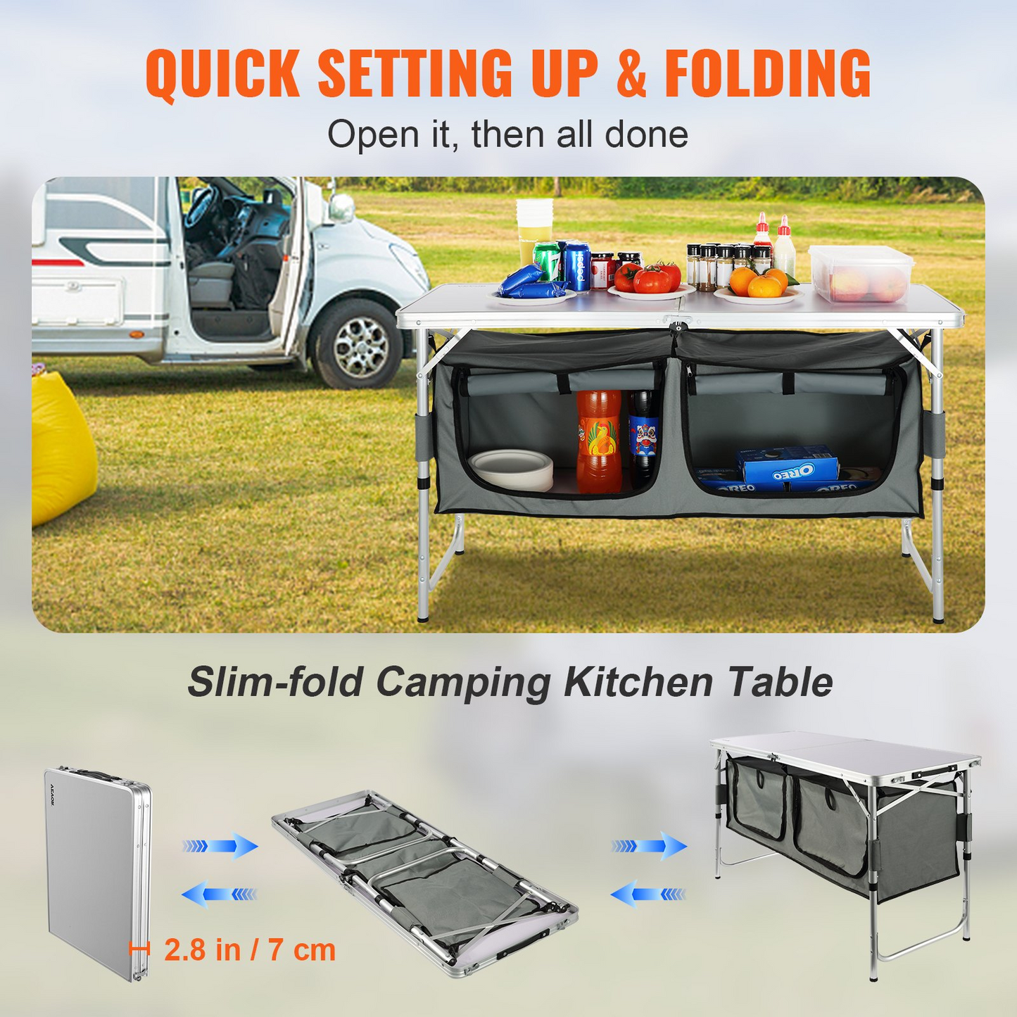 Camping Kitchen Table, Quick set-up