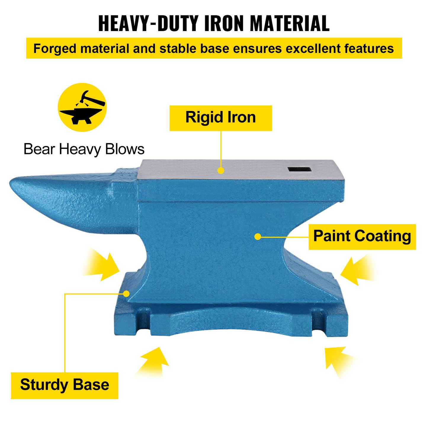 VEVOR Single Horn Anvil 55Lbs