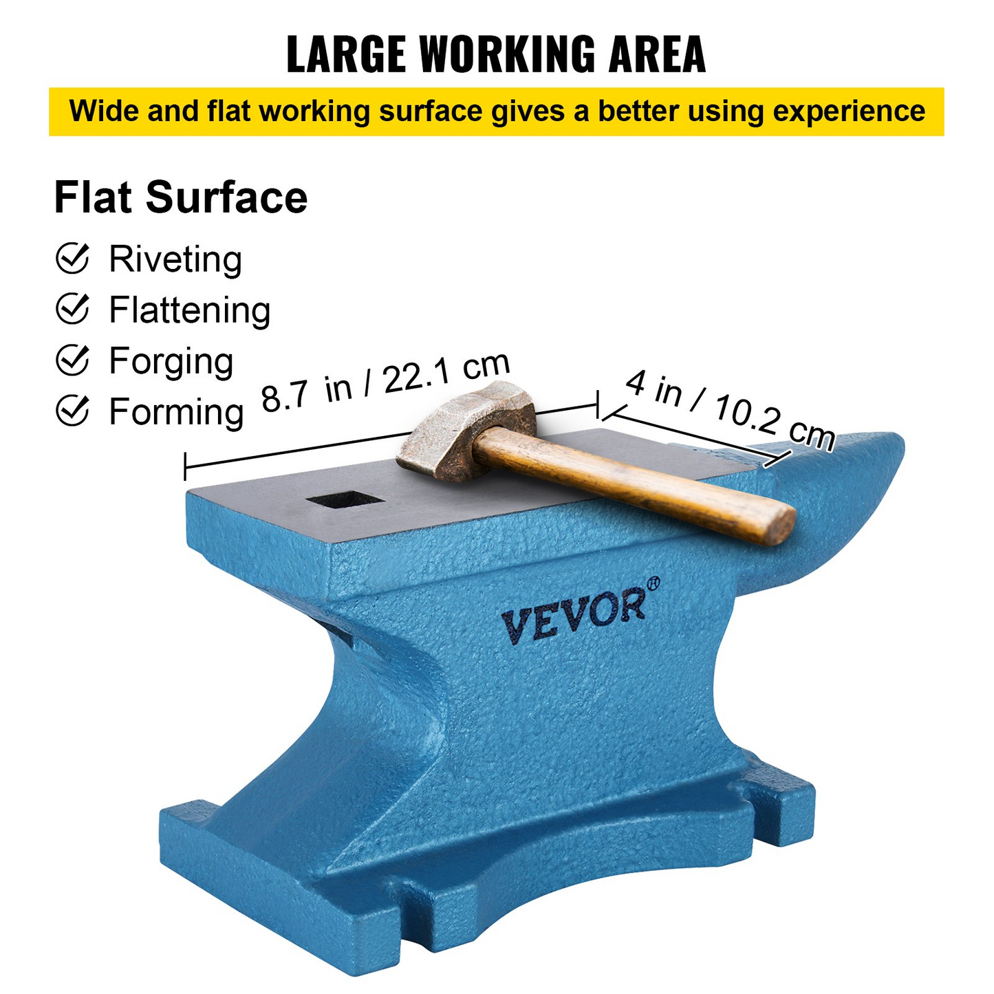 VEVOR Single Horn Anvil 55Lbs