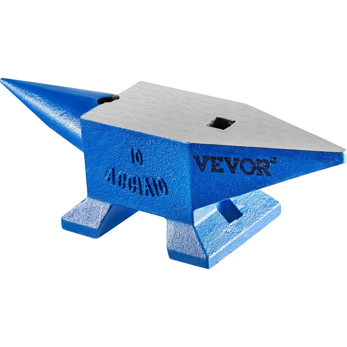 VEVOR Single Horn Anvil 22Lbs Steel Anvil Blacksmith for Sale Forge Steel Tools W/ Round and Square Hole and Equipment Anvil Rugged Blacksmith Jewelers Durable and Robust Metalsmith Tool