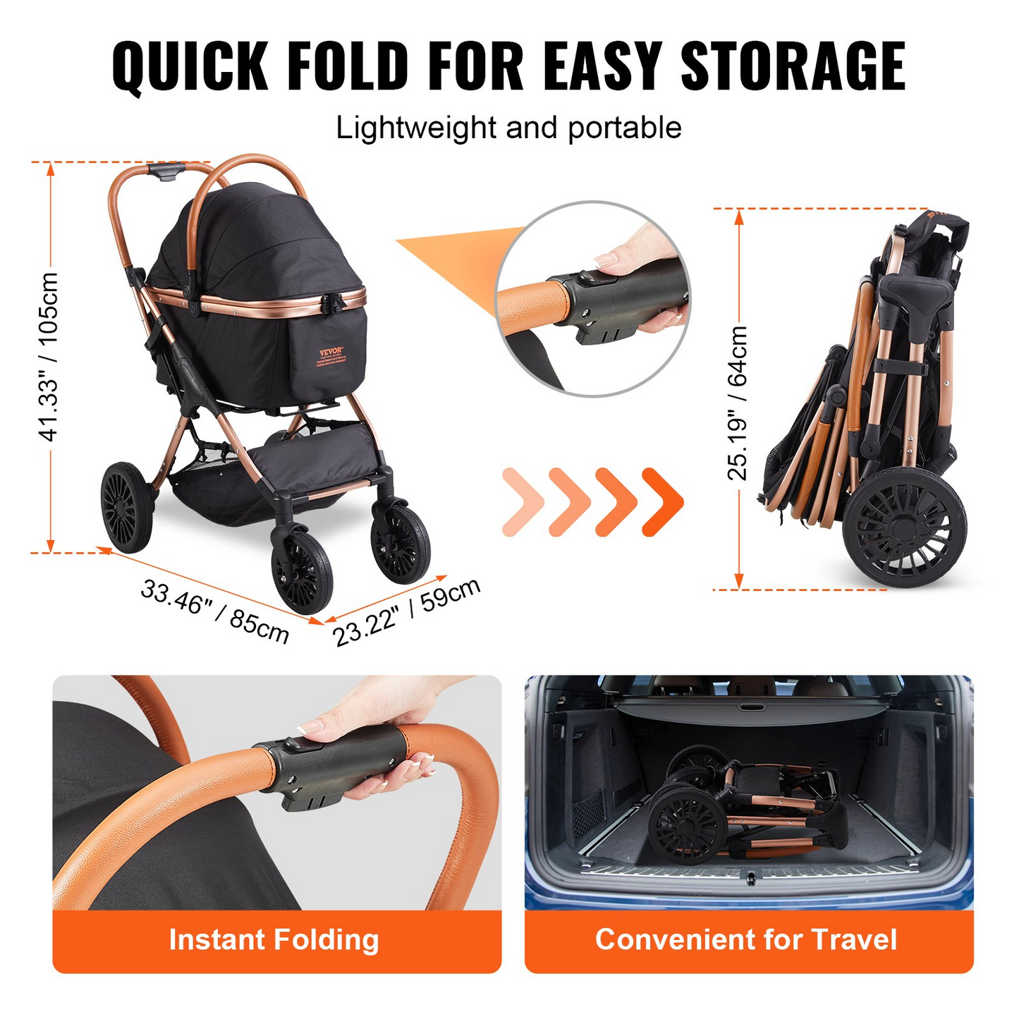 4 Wheel Dog Stroller