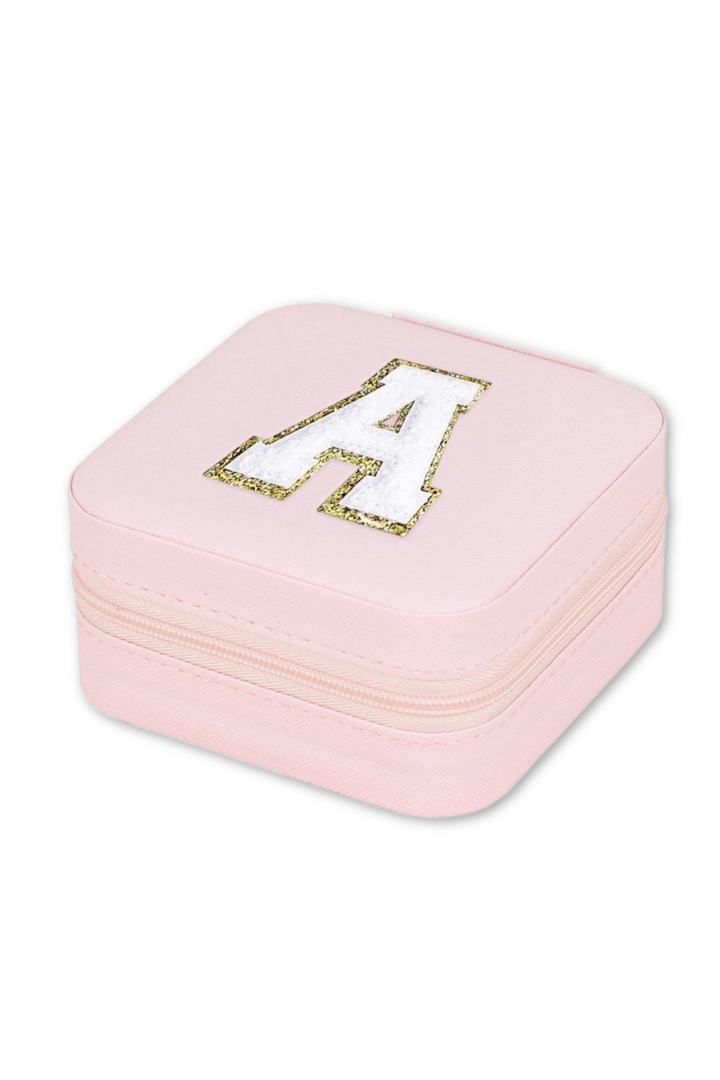 Chenille Lettered Little Pink Jewelry Box