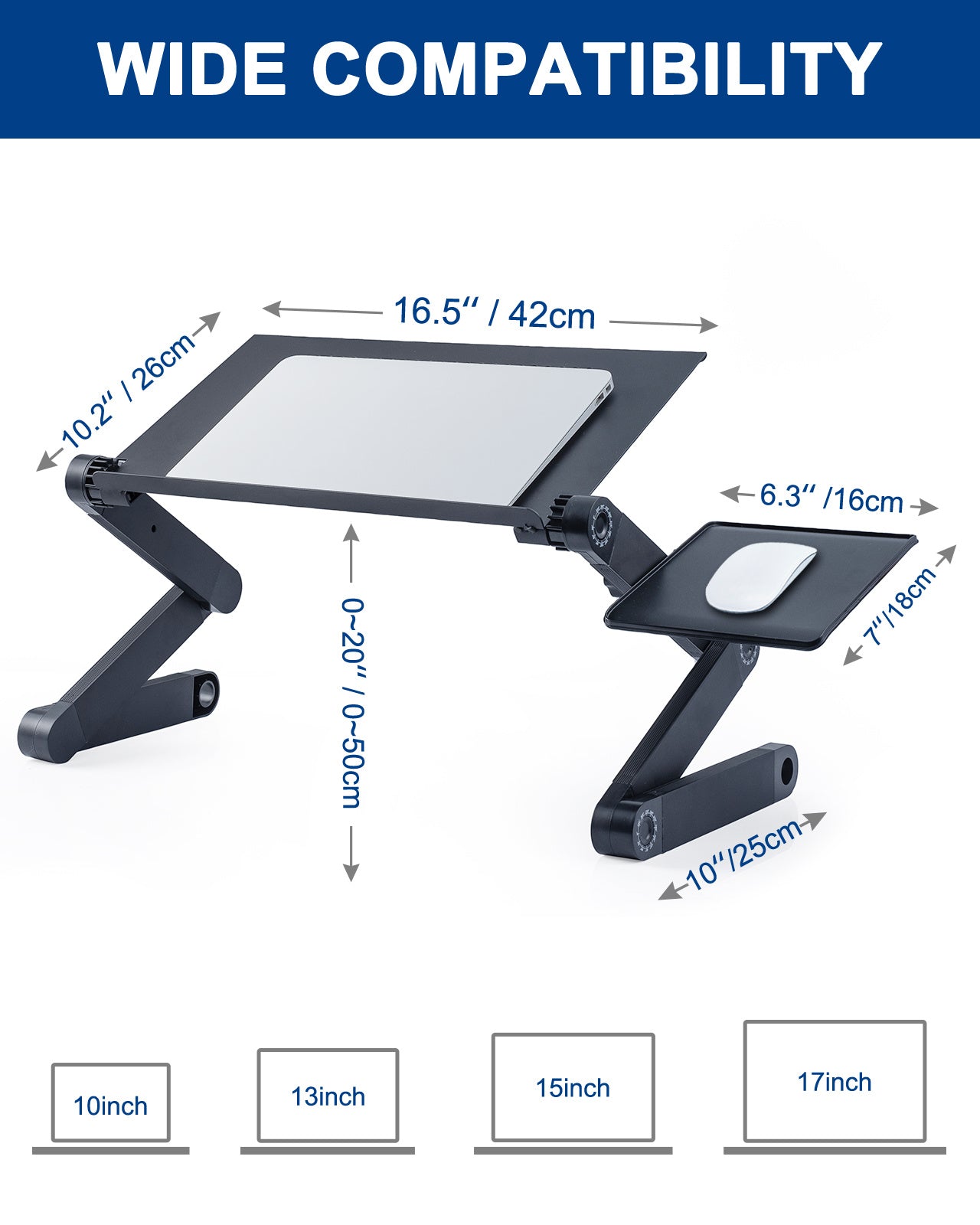 Laptop Desk with 2 CPU Cooling USB Fans