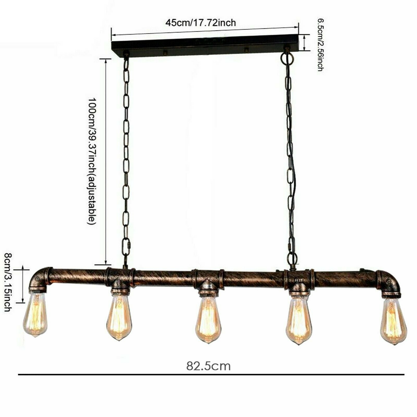 Farmhouse Metal Pipe Pendant Light