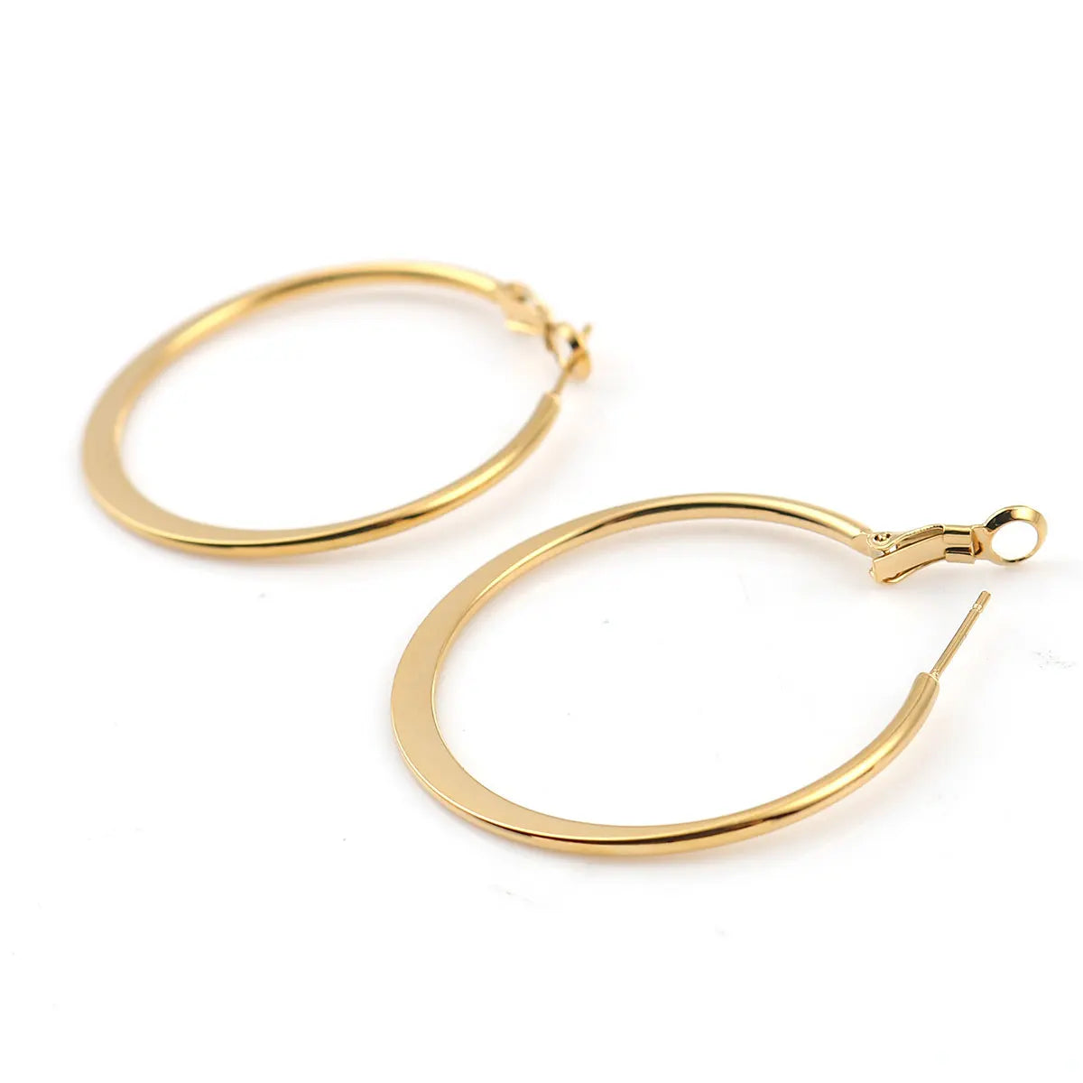 316 Stainless Steel Circle Hoop Earrings Gold Color 40mm Dia.