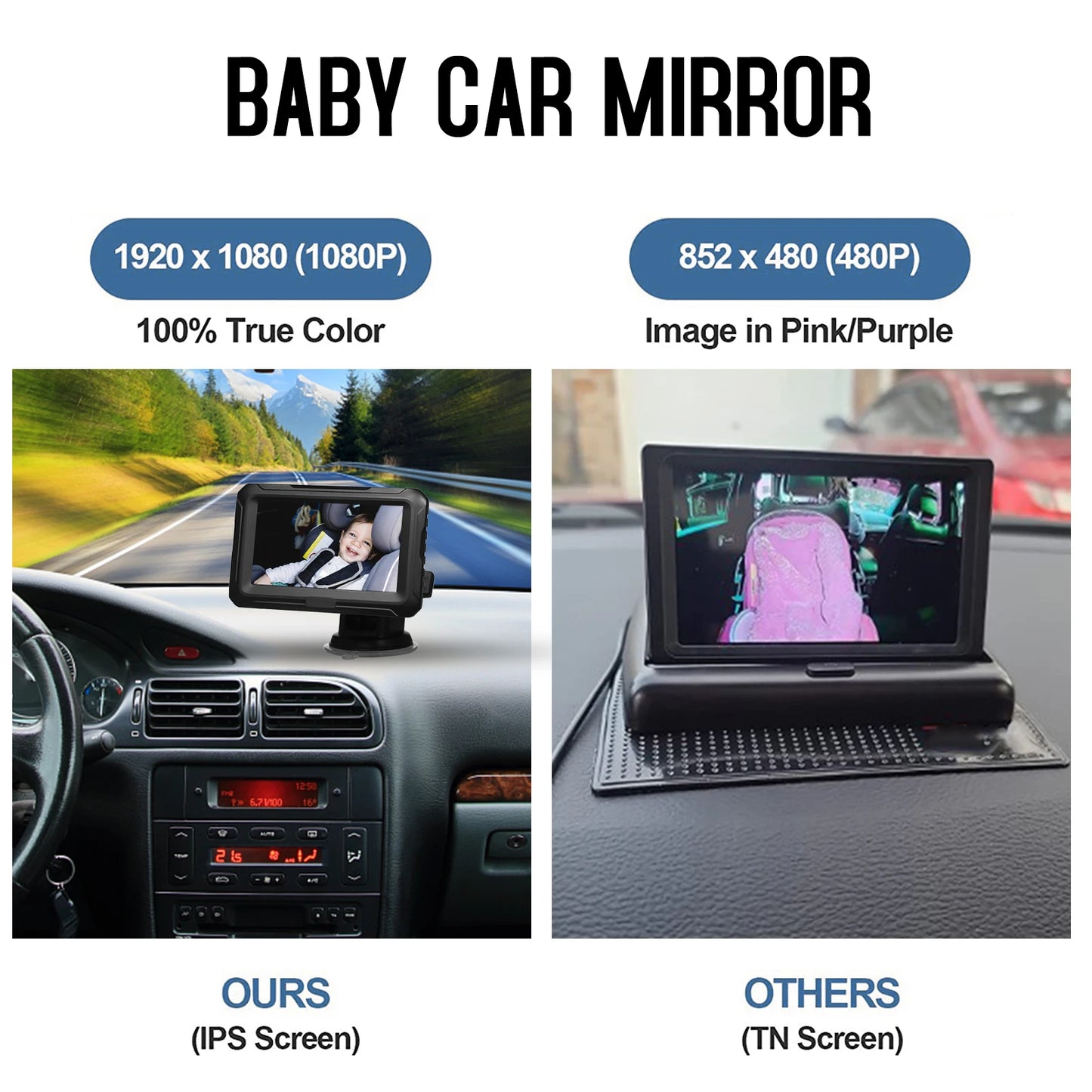 Baby Dash Cam Monitor with Camera Night Vision