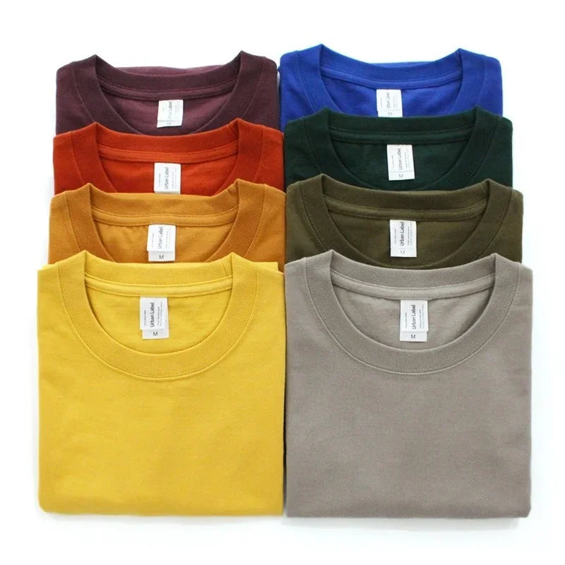 Thick Heavy Solid Seamless Wovens and Mens T-shirt