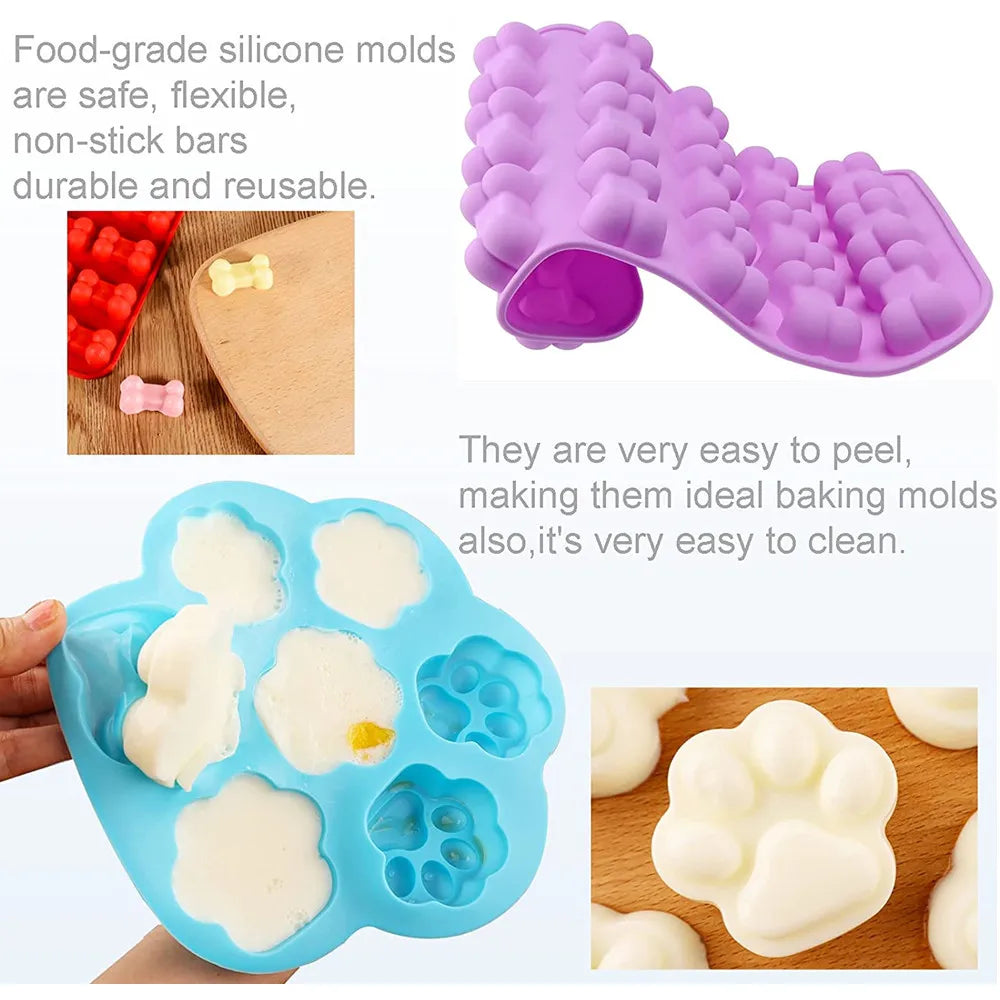 Silicone Paw Cake Bone Chocolate Moulids Non-Stick Food Grade