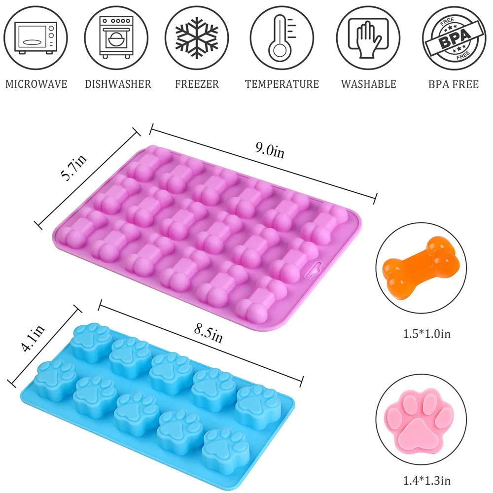 Silicone Paw Cake Bone Chocolate Moulids Non-Stick Food Grade