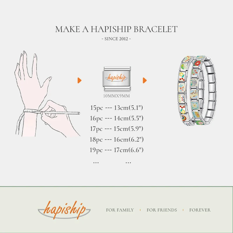 Hapiship Jewelry 9mm Width Italian  Bracelet Fashion Stainless Steel Bangle