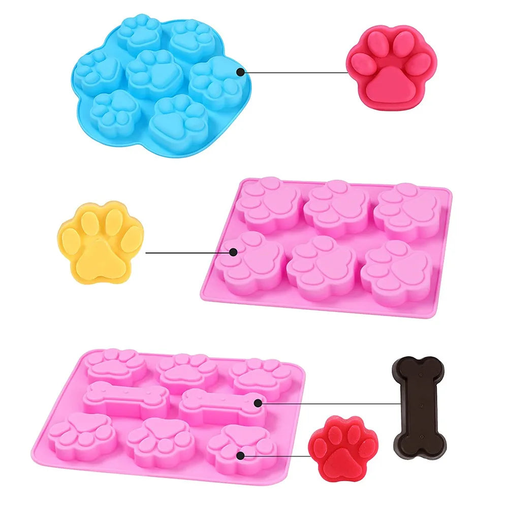 Silicone Paw Cake Bone Chocolate Moulids Non-Stick Food Grade