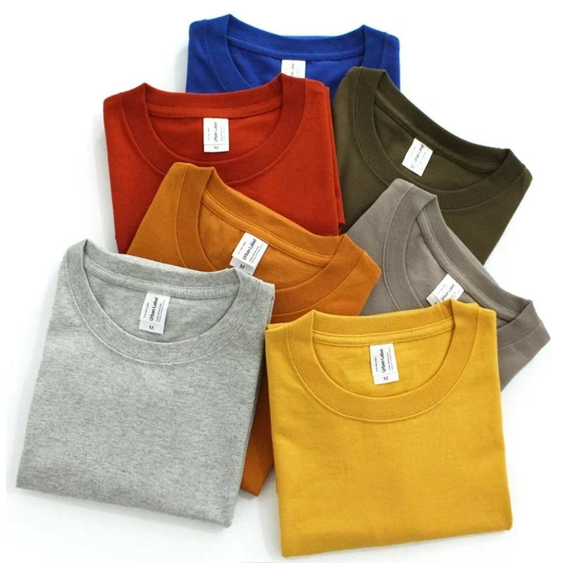 Thick Heavy Solid Seamless Wovens and Mens T-shirt