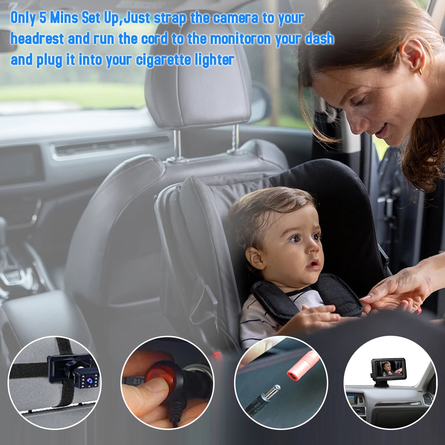 Baby Dash Cam Monitor with Camera Night Vision