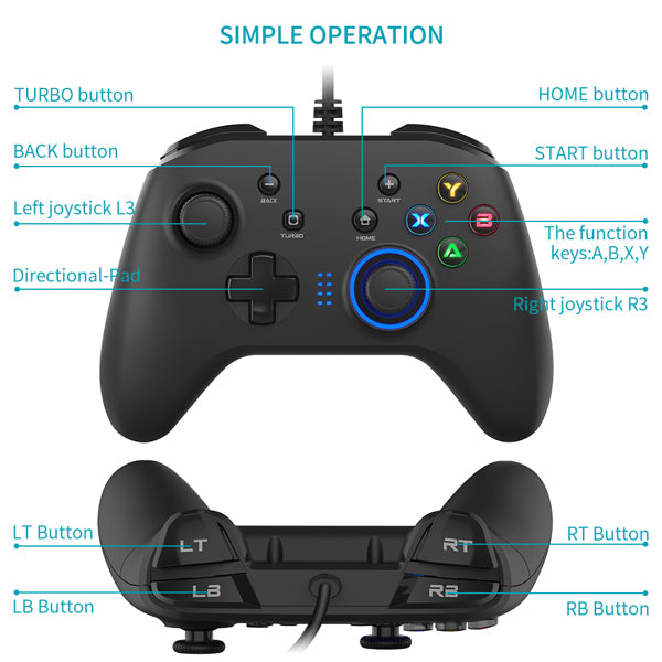 Wired Gaming Controller Gamepad