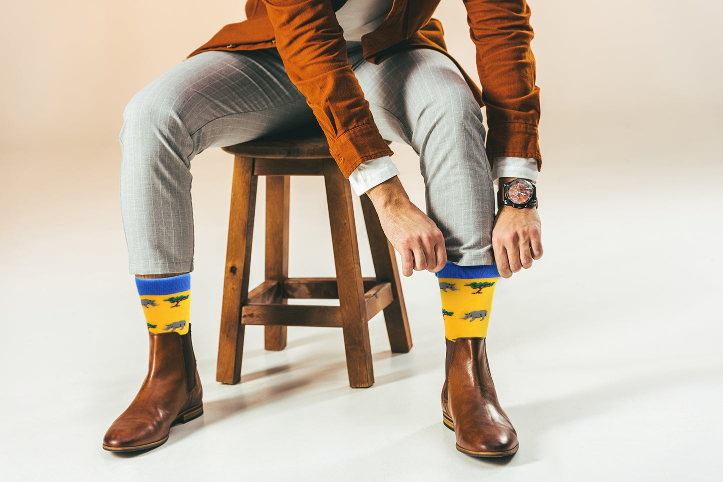 Sick Socks – Rhino- Exotic Animals Casual Dress Socks