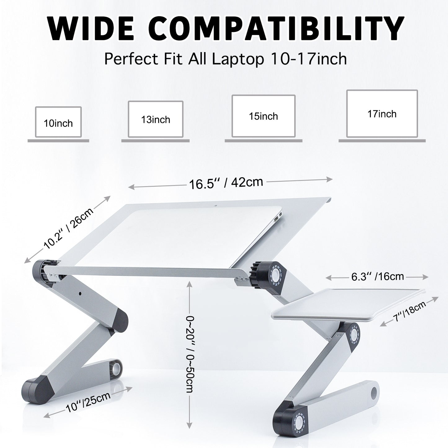 Laptop Desk with 2 CPU Cooling USB Fans